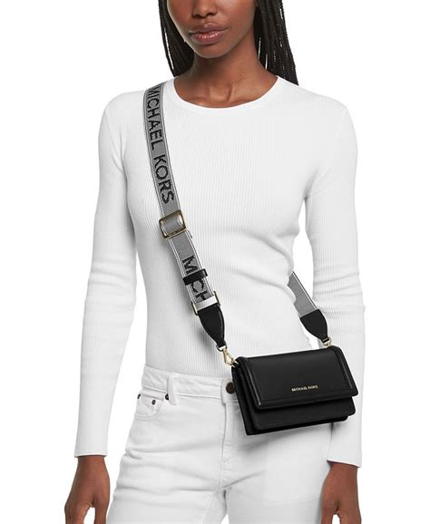 michael michael kors logo mini nylon crossbody with webbing strap|Michael Kors Crossbody wallet bag.